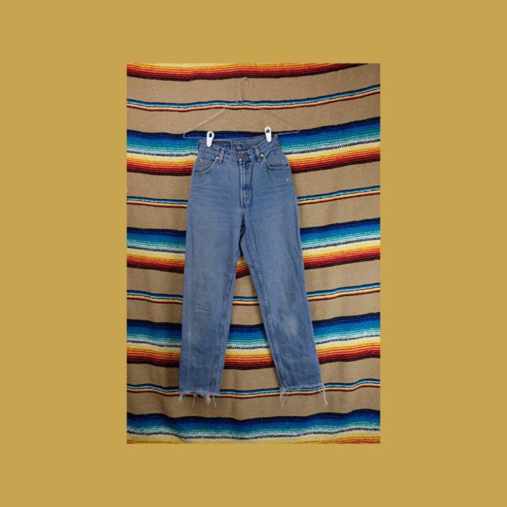 womens vintage levis high waist orange tag cropped slim leg denim jeans 25